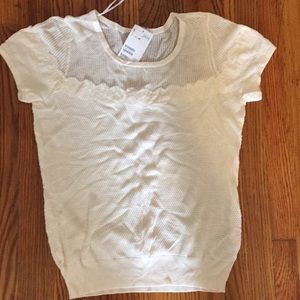 White knitted bohemian tee.